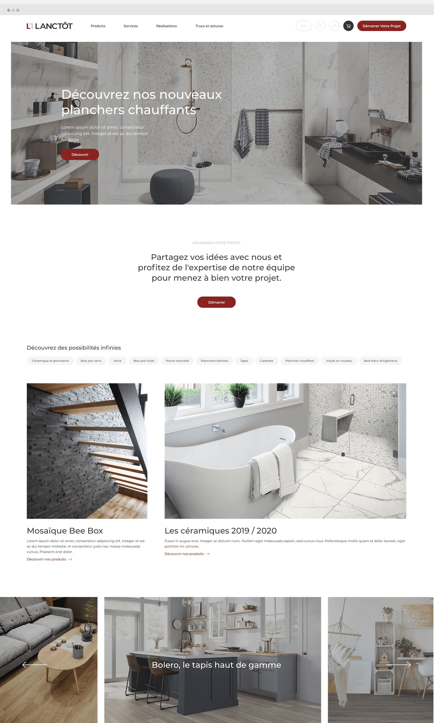 Home page screenshot, second part, developed by our magento agency.